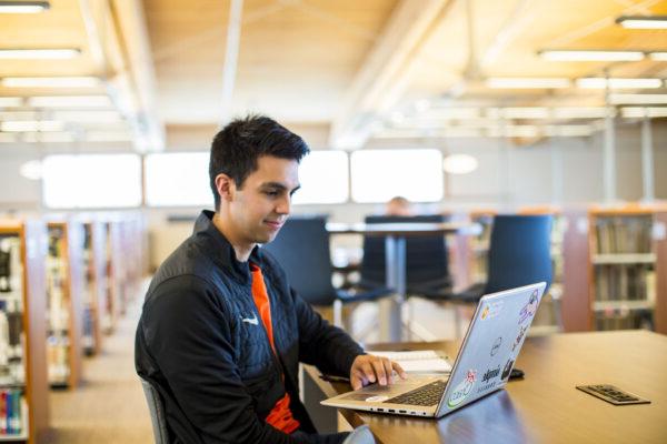 a man working on his laptop